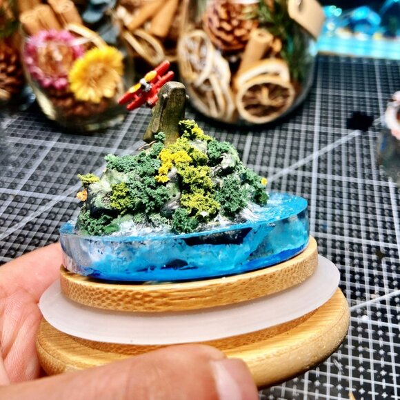 Original handmade Fly over Easter Island miniature landscape model decorative - Picture 3 of 6